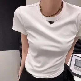 Frau T-Shirts modisch und trendy runder Hals kurzschlafen für Frauen 2024 NEU LOSSAUSSTÜTZUNG CLASSIGKEIT ZUSAMMENHEIT