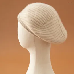 Boinas de boinas de inverno Mulheres Cashmere French Arty Style Hat Hat Retro Plain Boina sólida cor sólida senhora