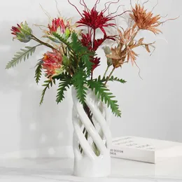 꽃병 천연 대리석 카라라 흰색 돌이공 디자인 화병 샘플 룸 판매실 입구 책상 장식 꽃