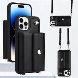 Luxo crossbody magnético fólio Vogue capa para iPhone 15 14 13 12 11 Pro Max XR XS Mulheres elegantes Mulheres colidor