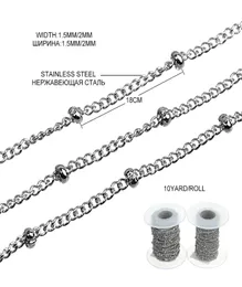 Xinyao 10yardslot 152 mm Larghezza in metallo in acciaio inossidabile catene con perle a piatta da 23 mm per braccialetti alla collana che fanno F59734409955