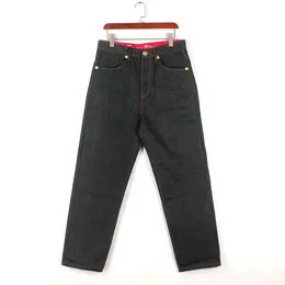 Partihandel jeans män män jeans designer retro hip hop grafisk streetwear denim big boy broderi casual byxor vintage tvättade lång klassisk rak