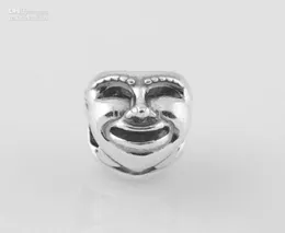 Authentische S925 Stempelte Sterling Silver Theatre Drama Maske Charm Bead Passt europäische Schmuckarmbänder Halsketten 10892455738827