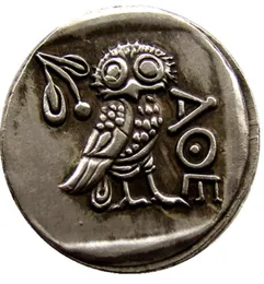 G02 النادرة العملة القديمة القديمة أثينا الفضية اليونانية Drachm Atena Atena Greece Owl Drac Brass Craft الزخارف الدخانية REPLICAS 55526122