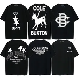 High-Version Cole Buxton London London Limited Edition Silberpulver Schriftzug Slogan gedrucktes Herren Lose lässig kurzärmelig T-Shirt