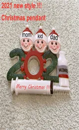 B 2021 DIY Juldekorationer 19 Head Santa Claus Pedants Skrivbara festivalharts Ornament Tillbehör för familjens speciella G1223854