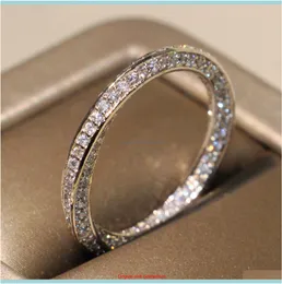 Jewelrycute Victoria Wieck Wedding Rings Luxury Jewlery 925 Sterling Sier Corss Band Pave White Sapphire Cz Diamond Women Party FO5275962