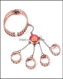 Шармовые браслеты ювелирные изделия Reddy Girls Ring Bracelet Set Jeka Couffaine Cat Claw можно открыть закрыто G DHM9P81073331