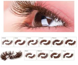 3D Mink Brown False Eyelashes Cross Long Natural Fake Eyelashes Stage Show Makeup Thick Eye Lashes8372922