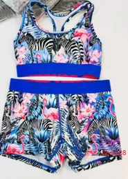 Damen Badebekleidung Sommer Badeanzug Tanktop+Shorts zweiteilige Set Split Badeanzug Elastic Sports Anzug Strand Bikini