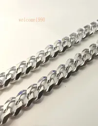 1832 inch choose lenght whole 5pcs silver 45MM WIDE stainless steel curb link chain necklace for women mens gifts shiny smoo9640091