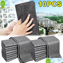 Steam Cleaners Steam Mops Accessories New 10/1Pcs Thickened Magic Cleaning Cloth Mtifunction Microfiber Glass Windows Wipe Rags Car Dhn21
