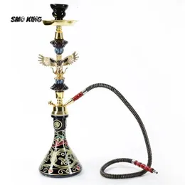 Smo Arab Eagle Hookah Shisha Set Glass Narguile Complete Kit med Single Hose Chicha Bowl Water Pipe för rökningstillbehör 240509