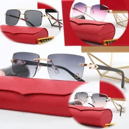 Großhandel Sonnenbrille Polarisierte Luxusdesigner Cartierr Brille für Frau Luxurys Designer