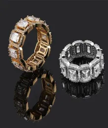 Men Iced Out Diamond Rings Designer Hip Hop Jóias Mens Gold Silver Love Ring Luxury Hiphop Zircon Rings Man noivado Casamento R3734116