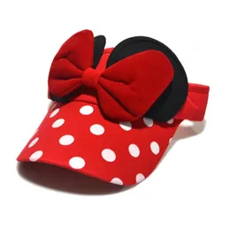 Summer Cute Big Bow Dot Baseball Cap Kids Botton Pusty Top Hat Children Visor Sun Hat 240510