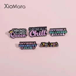 Broches da doença invisível Clube de incapacidade Clube de esmalte pinos Cuidando de doenças crônicas Broche sempre em dor de lapela de lapela