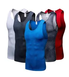 Komprimering tights Gym TANK TOP QUICK DRY STEVELESS SPORT SKIRT MEN Gymkläder för Summer Cool Men039s Running Vest1534351