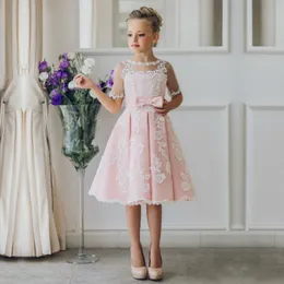 Nuovo Arrivo per bambini Skirt White Princess Flower Girl Dresses Lace Appliques Communione Dress Girls Gowns 330x 330x