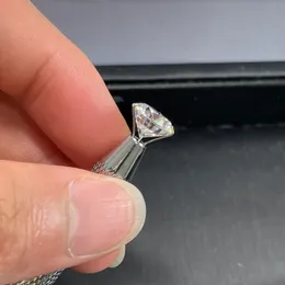 Lotusmaple 0,1ct - 7CT Color E Clarity fl Lab odlad verklig Moissanite Högkvalitativ rund Brillant Cut Test Positiv vardera ≥0,5CT inklusive certifikat med bältskod