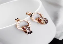 Yun Ruo 2020 Modna Zirkoina Inkay Roman stadnina Kobieta Rose Gold Color Titanium Steel Jewelry Girl Party Never Fade5753842