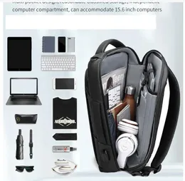 Backpack Travel Laptop Large Anti Furt College School for Uomini e donne con USB Ricarica di backbag resistente all'acqua del porto