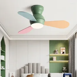 Children Room Ceiling Fan Light Modern With And Control Low Floor Household Support 85-265V