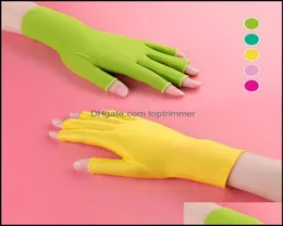 Nagelkonstutrustning verktyg salonghälsa skönhet 7 färg uv skydd handskar gel anti led lampt torktumlare ljusstrålningsverktyg droppe leverans4128956