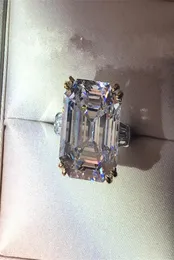 Vecalon Engagement Promise Ring 925 Sterling Silver Asscher Cut 6ct 5a CZ Ringos de parto de luxo para mulheres jóias de noivas3636858