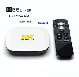 2024 Hot Selling 8K H96 Max M2 Produktfernsehkasten Android 13 kostenloser Test 4 GB 32 GB RK3528 2.4/5G WiFI6 1000m/LAN BT5.0 Android TV Box Set Top Box Set Top Box