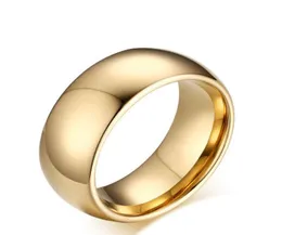 Устойчивые к царапинам кольца из нержавеющей стали для мужчин Золотое кольцо широкое 8 мм веса 154 г размера 6136041604