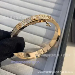 Designer Caritraes Bracelet Luxury CNC Precision Edition V Gold Snap Full Sky Star Colorless LOVE Wide Narrow Rose Band Diamond