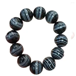 Estatuetas decorativas 20mm Nature Gem AGate Blange Bracelets Polishing Sardonyx Rosário abençoe mascote Lucky