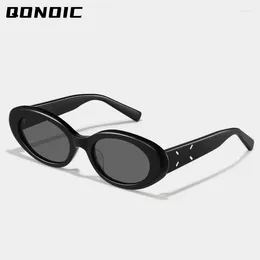 النظارات الشمسية Qonoic Oval Fashion Cat Gey Eye Sun Glasses Acetate Frame Nylon Lens UV400 Shades Ab24124