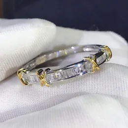 Lüks 24K Gold Lab elmas yüzüğü 100% orijinal 925 STERLING Gümüş Nişan Düğün Bandı Halkalar Kadınlar Gelin Mücevherleri 286i