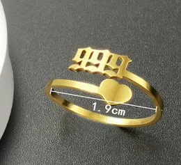 111 222 333 444 555 777 888 999 666 Lucky Finger Ring rostfritt stål ängelnummer ringar justerbara minimalistiska smycken3105729
