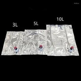Storage Bags 10pcs Red Wine Bag Aluminum Foil Large 3/5/10L With Valve Water Liquid Seal Beer Drinks Business Transport Packaging