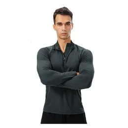 LL-11516 Yoga Outfit Mens Train Basketball Running Gym Tshirt Exercise & Fiess Wear Sportwear Loose Shirts Outdoor Tops Long Sleeve Elastic Breathable