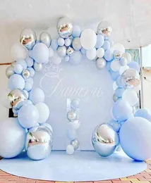 Battesimo di palloncino blu metal ragazzo ragazza battezzate baby shower decorazioni per feste di buon compleanno baby pallon globos palloncalon arco G28207226