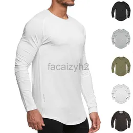 Мужские футболки T Plus Tees Polos Spring Spring и осенняя футболка с длинными рукавами, мужская молодежная футболка с твердым цветом круглой шеи, быстра