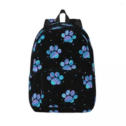 Zaino personalizzato Starry Paws Canvas zaino da uomo Donne Basic Book Bag for School College Floral Dogs Borse per animali