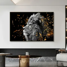 Черное золото львов Eelphant Canvas Живопись африкански