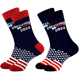 Trump Strocking President MAGA Trump Letters Sports Socks American Flag Funny US Election Striped Presidential Campaign Cotton Casual Socks Knee High Sock BC520