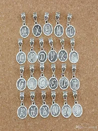 50pcslot Antique Silber Mix Buchstabe erste Charmeanhänger für Schmuck Herstellung Armband Halskette DIY Accessoires 148x308mm A419A1016688