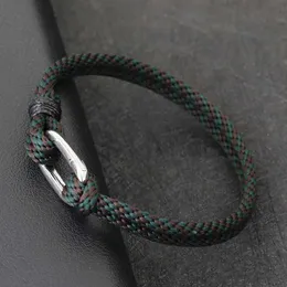 Charm Bracelets New Marine String Bracelet For Men Handmade Weaven Wrap Braslet Leisure Pulseira Nautical Thread Braclet Gifts For Boyfriend Y240510