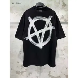 Tasarımcı Fashoin Lüks Sokak Giyim Vetement Büyük Boy Vetementler Kısa Kollu Tee Büyük Tag Yama VTM Tshirts Nakış Siyah Beyaz Kırmızı Vetements T Shirt