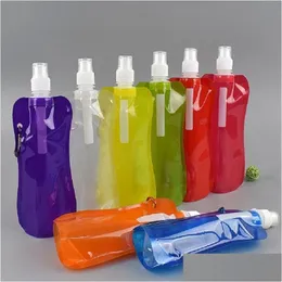 Andra drickspolar Portable Water Bag Tralight Foldbara Drinking Bottle Påsar Utomhussportförsörjning Vandring Cam Collapsible Soft Flask Liq DHN57