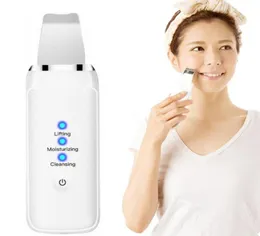 USB Rechargeable Ultrasound Facial Massage Skin Cleansing Moisturizing Lifting Scrubber Spatula Face V Shape Lift Shovel Blackhead8881097