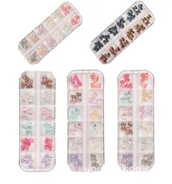 3D Cute Bear Resin Nail Art Decorations Aurora Rhinestone for Nails Glitter Jelly Ornaments DIY UV Gel Manicure Accessories LHQ029725097