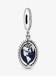 100 925 STERLING Gümüş Spinning Globe Sehşetler Orijinal Avrupa Cazibesi Bilezik Moda Kadınlar Düğün Nişanlığı Jewelr6191581